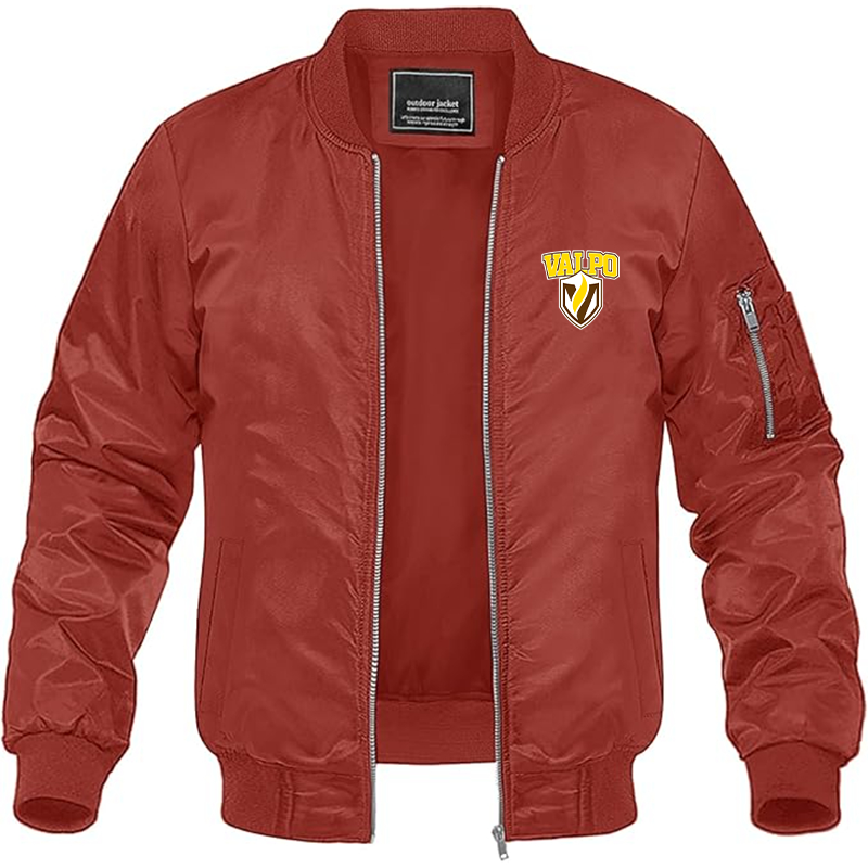 Men's Valparaiso Crusaders  Lightweight Bomber Jacket Windbreaker Softshell Varsity Jacket Coat